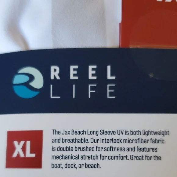 Reel Life Long Sleeve Shirt - White, Red, Blue - Picture 4 of 8